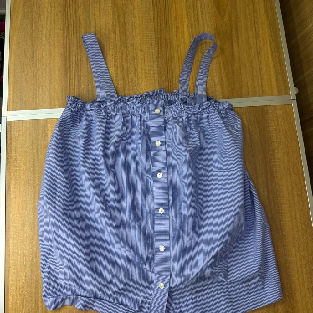 J. Crew Blue and White Striped Top